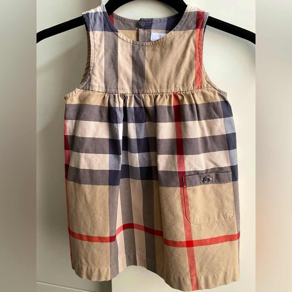 Burberry baby dress vintage check EUC